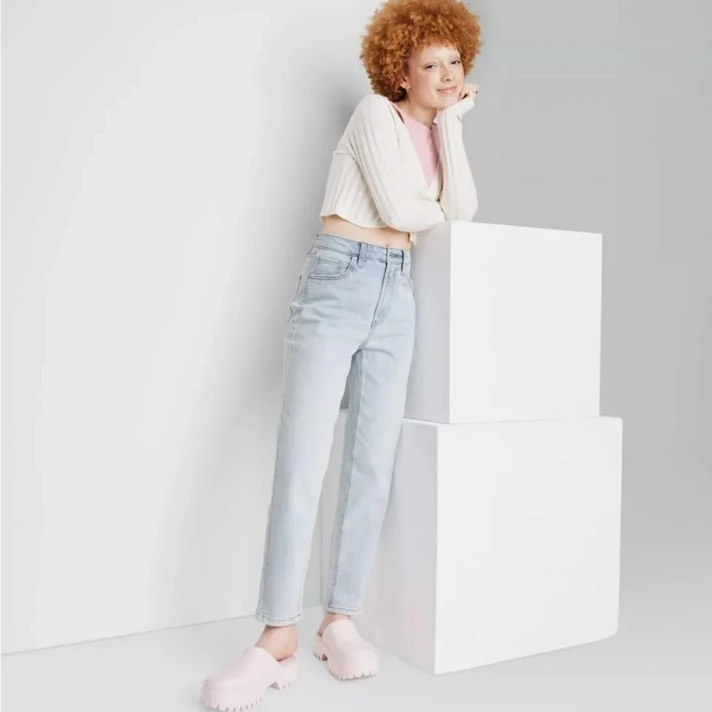 Sz 6/27” inseam Suoer High waisted tapered jean women light wash stretchy - Picture 3 of 7